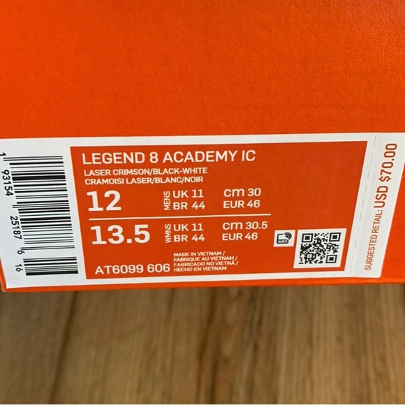 Nike Tiempo legend 8 academy ic sz 12 sneakers nib BOX NOT INCLUDED - Picture 3 of 8